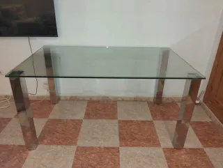 Mesa cristal y metal El Corte Inglés