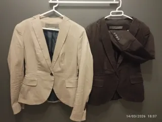 Americana Zara Talla M Beige y Marrón