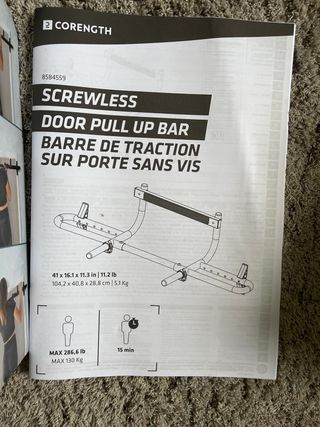 Barra de dominadas sin tornillos