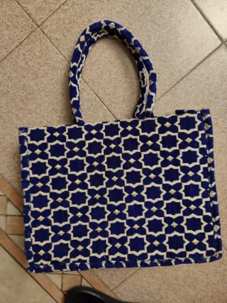 Borsa stile orientale blu e oro