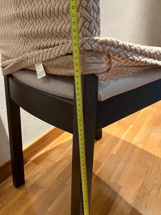 Silla comedor madera oscura y tela - Ikea