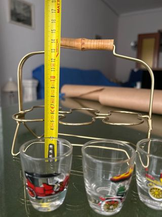 Portachupitos Vintage Alemán dorado con Asa Bambú