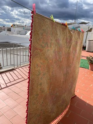 MAJESTUOSA colcha antigua pieza religiosa altar