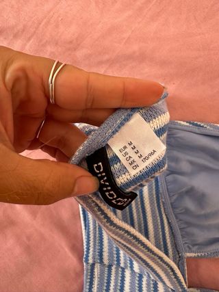 Top Halter Rayas Azul Blanco Talla Única