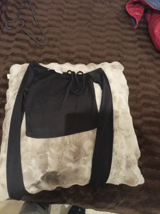 Top negro manga larga