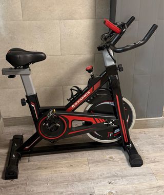 Bicicleta de Spinning Songmics Negra y Roja