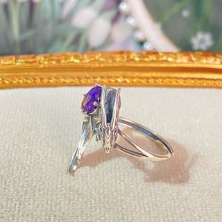 Anillo Plata Dragón Amatista Natural