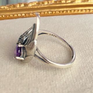 Anillo Plata Dragón Amatista Natural