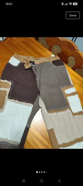 Pantalón vaquero patchwork