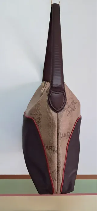 Maxi borsa a spalla La Martina beige e marrone