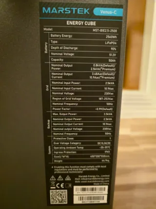Marstek Venus C 2560Wh LiFePO4