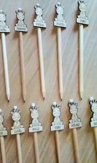 Lápices personalizados madera nombre y dibujo zorr