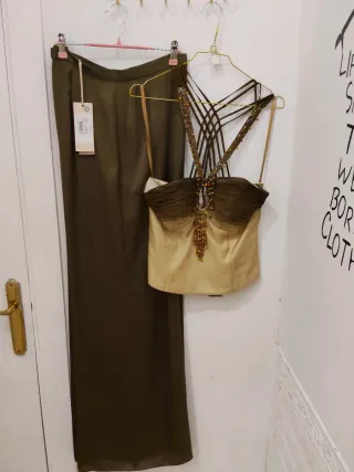 Conjunto pantalón y top fiesta talla 44