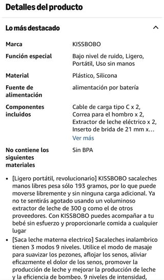 KISSBOBO Sacaleches Eléctrico Portátil