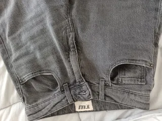 Jeans baggy vita alta grigio chiaro