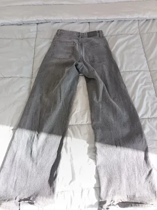 Jeans baggy vita alta grigio chiaro