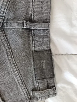Jeans baggy vita alta grigio chiaro