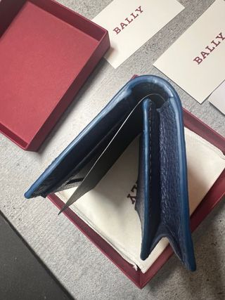 Portafoglio Bally blu in pelle