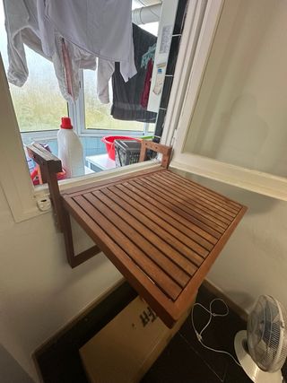 Tavolo Sospeso per Balcone in Legno Pieghevole Spetebo