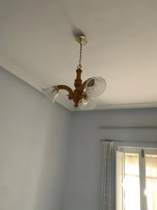 Lámpara de techo madera 3 brazos