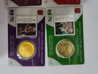 Lote 4 Tarjetas Moneda Vaticano 2017