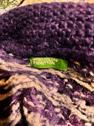 Maglione Benetton Viola Bianco Taglia S