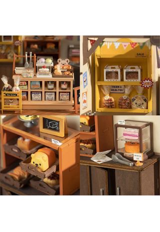 Casa de muñecas panadería miniatura