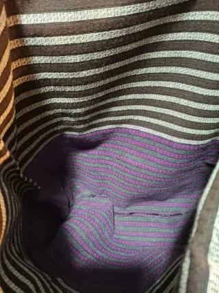 Bolso de tela con rayas