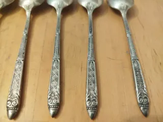 Juego 6 cucharillas baño plata