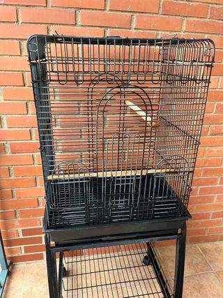 Jaula para cotorra ninfa con soporte