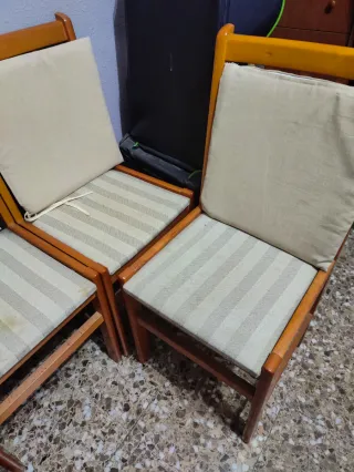 Lote 4 sillas comedor madera cerezo