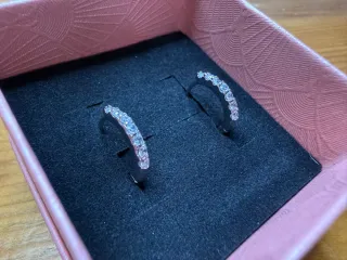 Pendientes Aro Circonitas Plata
