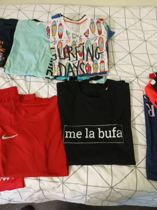 Lote de camisetas y pantalón corto niño 12 años