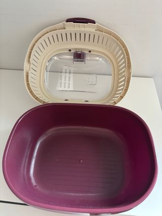 Transportín Hámster/Mascota Pequeña Beige/Morado
