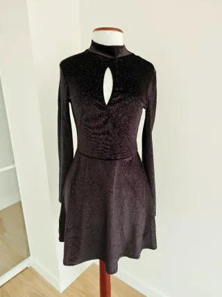 Minivestido Terciopelo Brillos Talla S