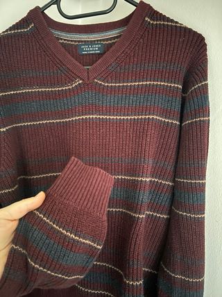 Jersey Jack & Jones Rayas Marrón y Gris