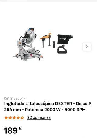 Ingletadora DEXTER 2000W - Disco 254mm