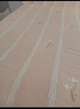 Copriletto in cotone colore albicocca