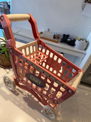 Carrito de compras rosa para niñas 46x46x23 cm