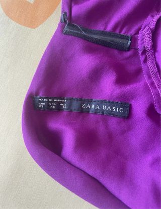 Blusa Zara Morada Drapeada