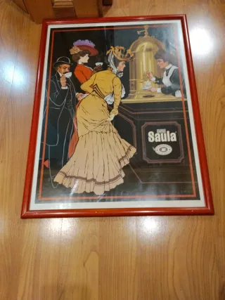 Lámina Vintage Cafés Saula - Cuadro Publicitario R