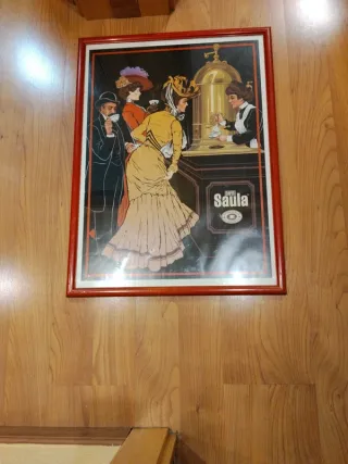 Lámina Vintage Cafés Saula - Cuadro Publicitario R