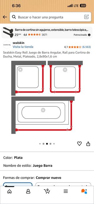 Barra angular Sealskin Easy Roll