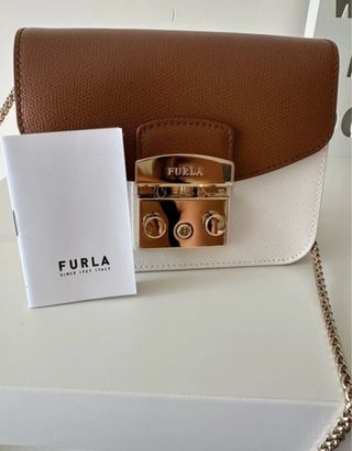 Furla Mini Metropolis Corrente Branca e Camel