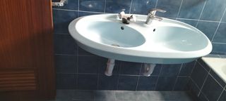 Lavabo doble Roca vintage azul