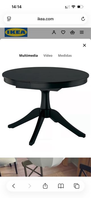 Mesa Comedor Extensible Ikea ROSENTORP Negra