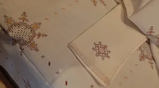 Mantel de lino con 6 servilletas