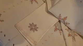 Mantel de lino con 6 servilletas