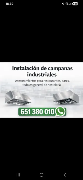 Instalacion de campanas industriales
