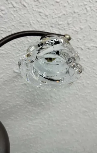 Lámpara techo, 2 apliques y tulipas de cristal.